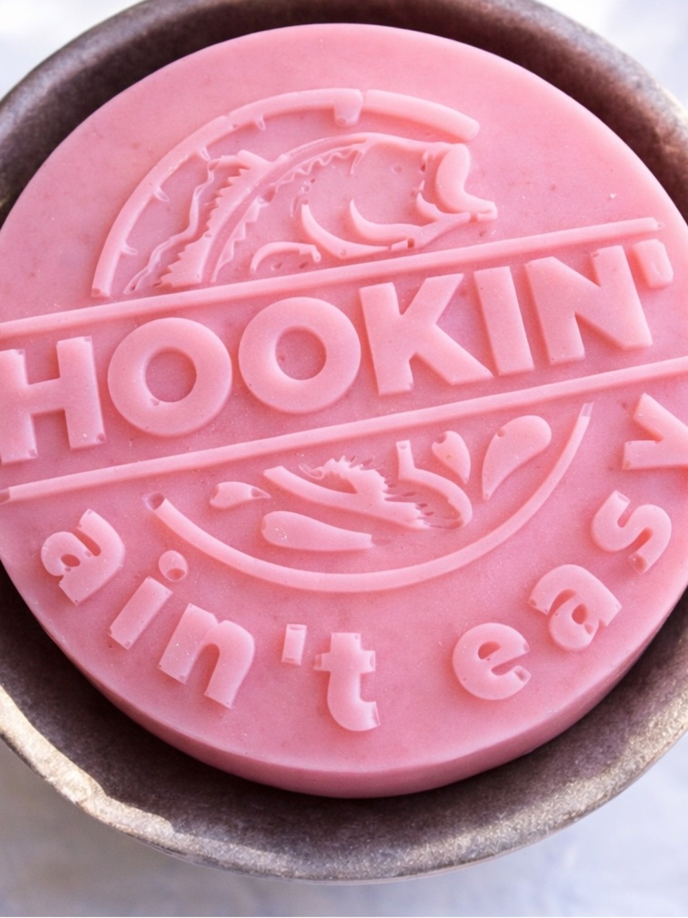 Lemon mint soap Hookin' Ain't Easy fishing 4x4 8oz shea butter based - Picture 2 of 2